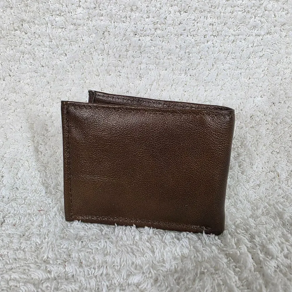 Men's Genuine Leather Bi-Fold Wallet Brown Design Made in Mexico